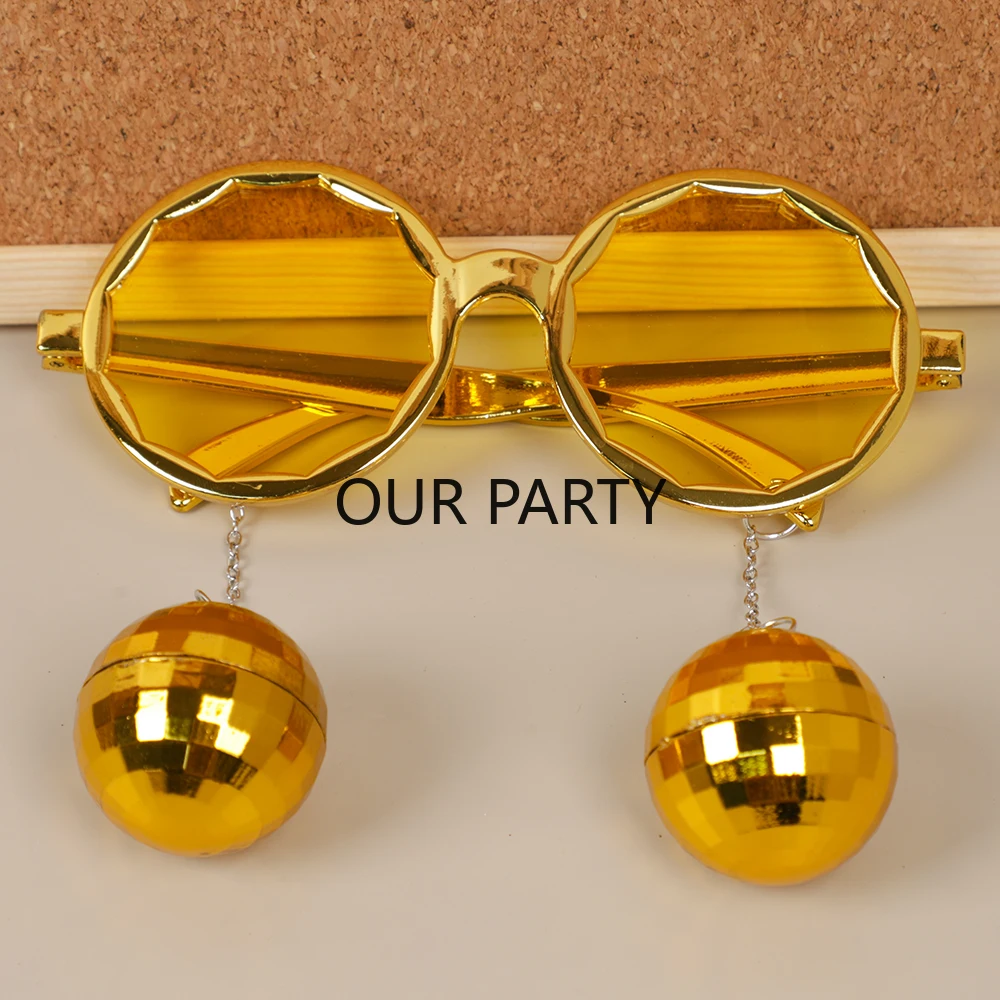 1Pc 3D Mirror Disco Ball Pendant Glasses Photography Props for 80s 90s Music Disco Theme  Birthday Bachelorette Party Decoration