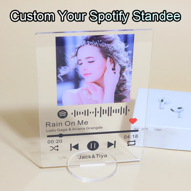 Personalized Spotify Code Acrylic Music Board Song Photo Name Custom Album Plaque Friends Lovers Family Gifts