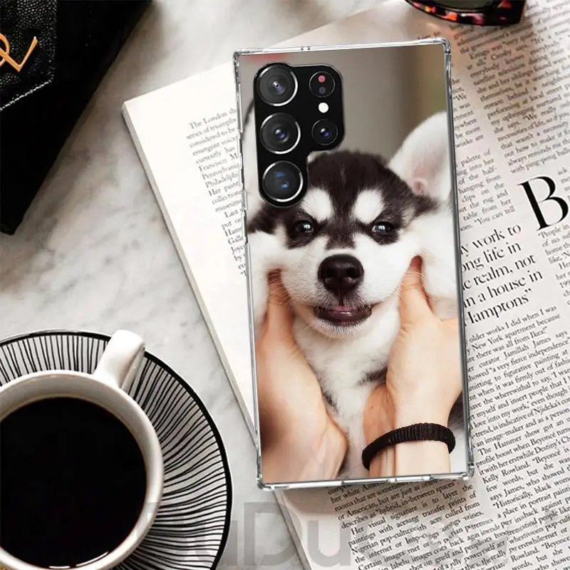 Funda de perro Husky Siberiano para Samsung Galaxy S23, S22, S24 Ultra, S21 Plus, S20 FE, funda de teléfono con estampado S10 + S10E, S9, S8