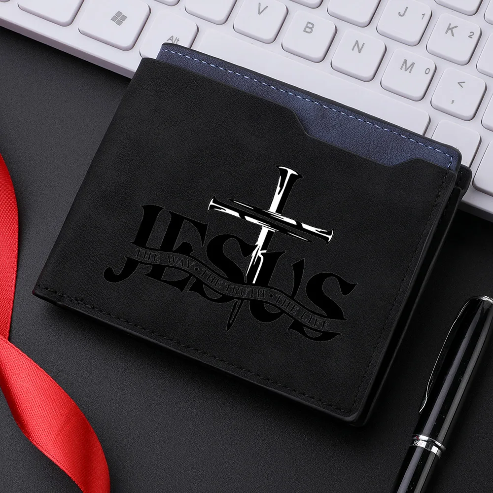 Retro-Geldbörse für Herren mit Buchstabendruck-Design, trendiges Kreditkartenetui, horizontaler Stil, kurze Geldbörse, personalisierte Mode – Detail 4