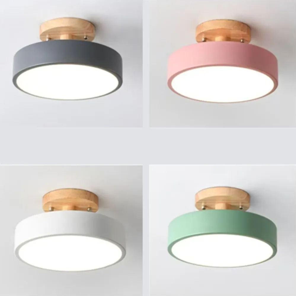 

Деревянный потолочный светильник в скандинавском стиле, круглое промышленное освещение для прихожей, балкона, гардероба, столовой, кабинета, спальни, лампа