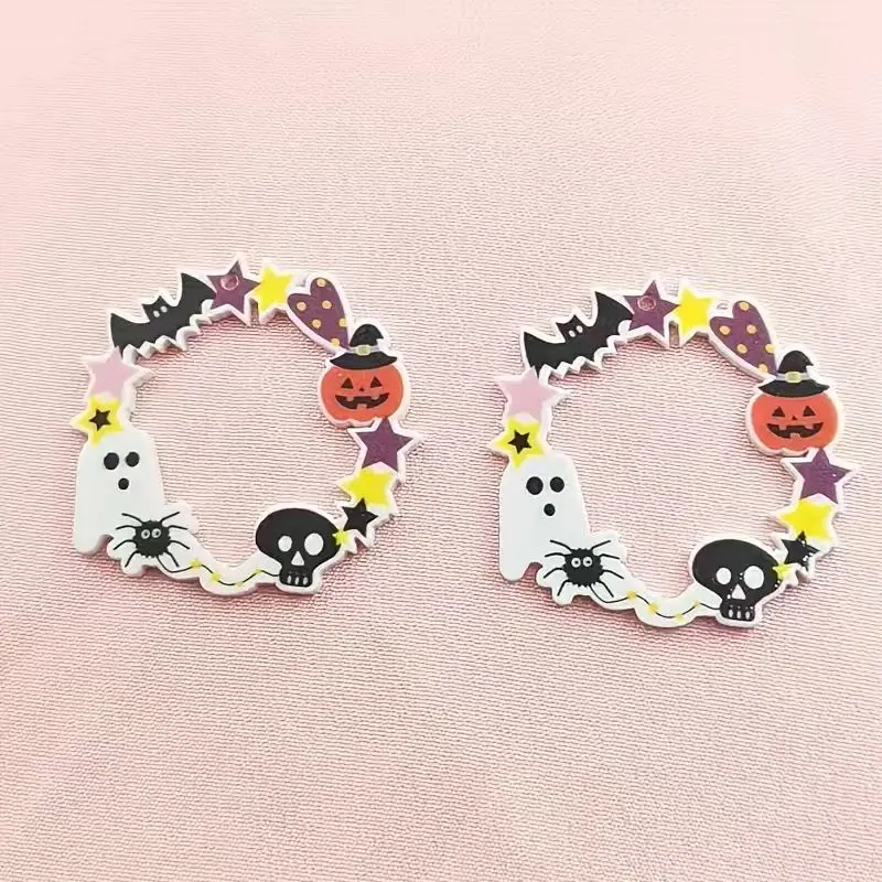 10pcs acrylic Halloween spider pendant, DIY jewelry making earrings necklace keychain accessories view 5
