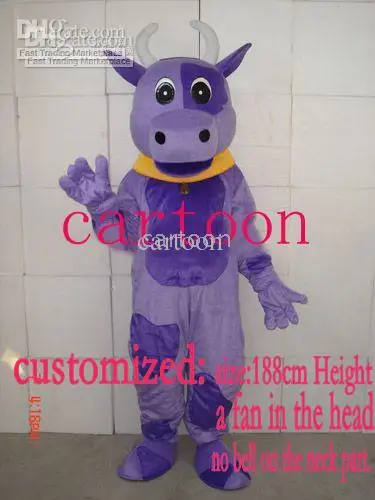 

New Luxury Purple Cow Mascot Costume Halloween Christmas Dress Full Body Props Outfit Mascot Costume