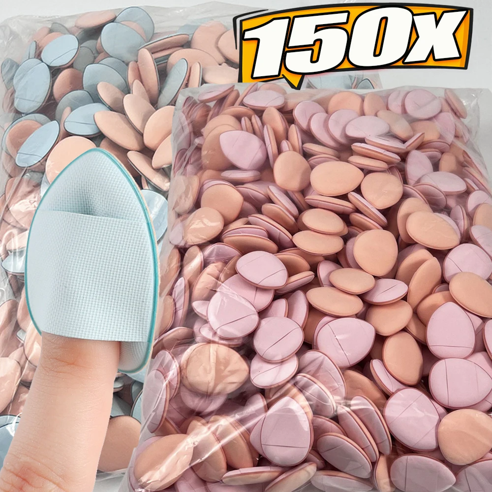 

Mini Finger Cosmetics Puffs 150pcs Cosmetic Cushion Puff Concealer Foundation Detail Sponge Puffs Wet Dry Dual Use Makeup Tools