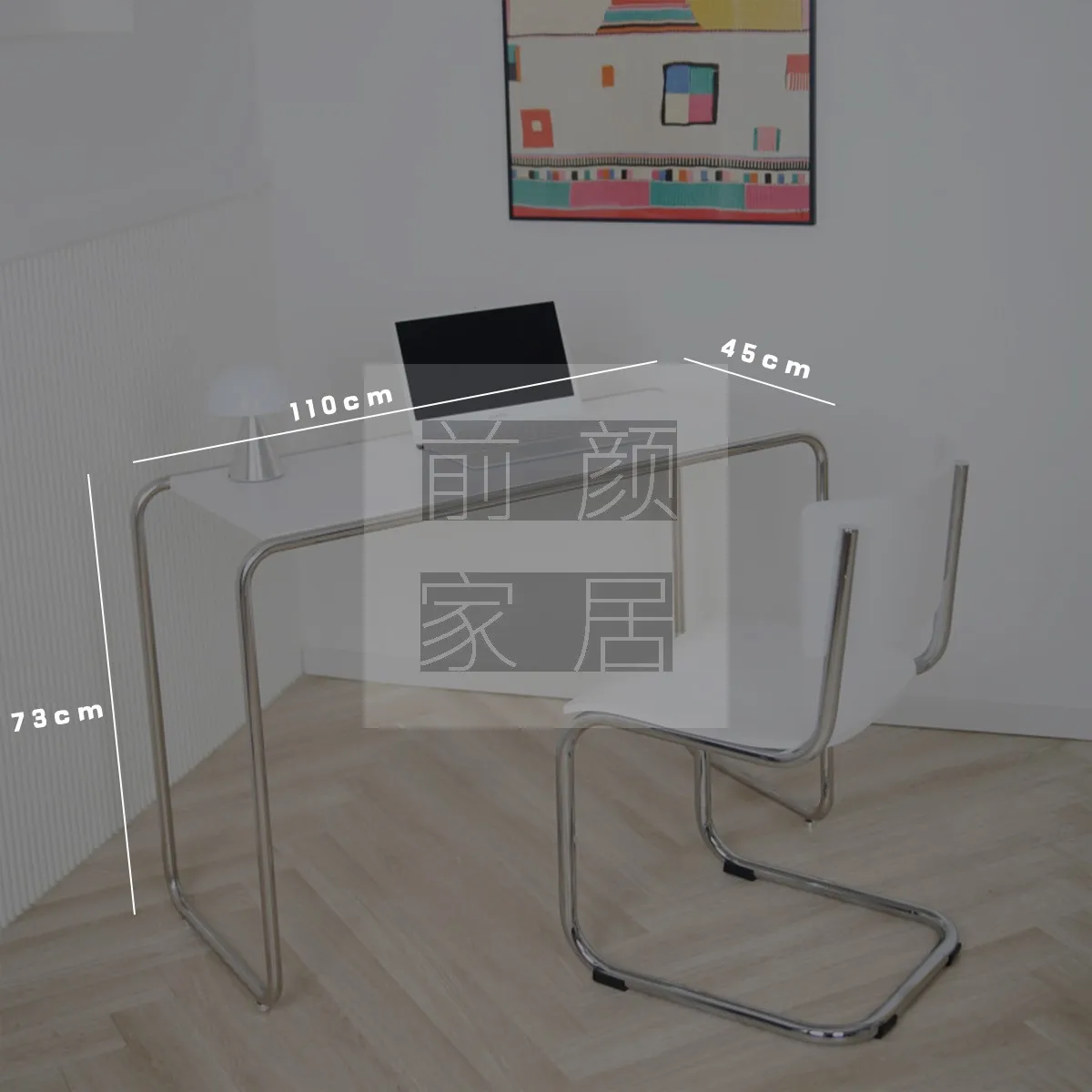 Light luxury modern light luxury stainless steel desk minimalist high-end computer  ins study office