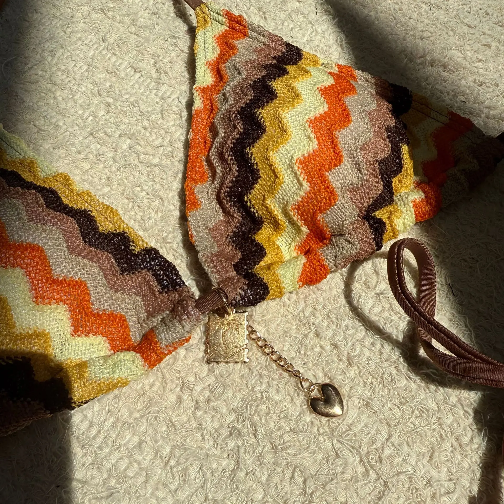 Sexy malha onda listrado biquinis define duas peças halter string tie maiôs beachwear maiô biquini tankini