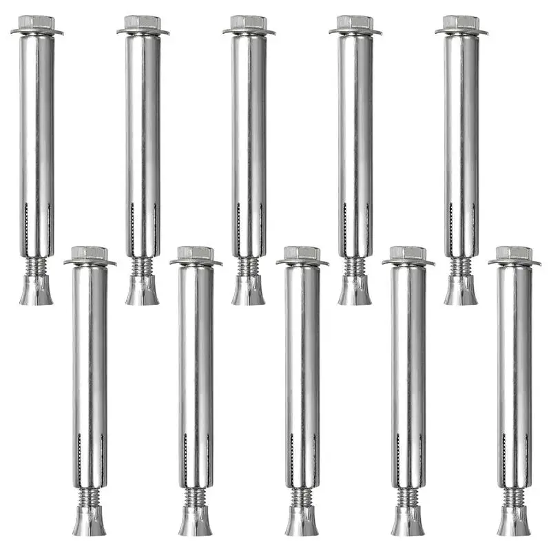 

10pcs Driveway Speeds Bumps Expansion Iron Sliver Bolt Expansion Fasteners for Asphalt Concrete Roads Anchor Bolt Speeds Bump