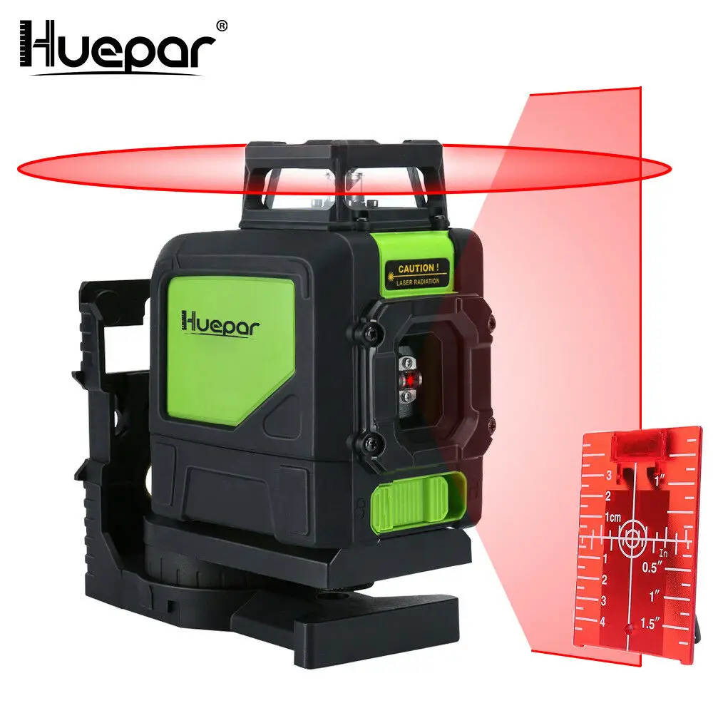 

Huepar 901CR Self-leveling 360 Degree Horizontal Cross Line,Multi Outdoor Pulse Mode 5 Lines Red Beam Laser Level