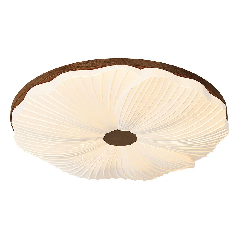 

Medieval style, walnut pastoral flower eye protection, bedroom ceiling light, solid wood living room light, main light