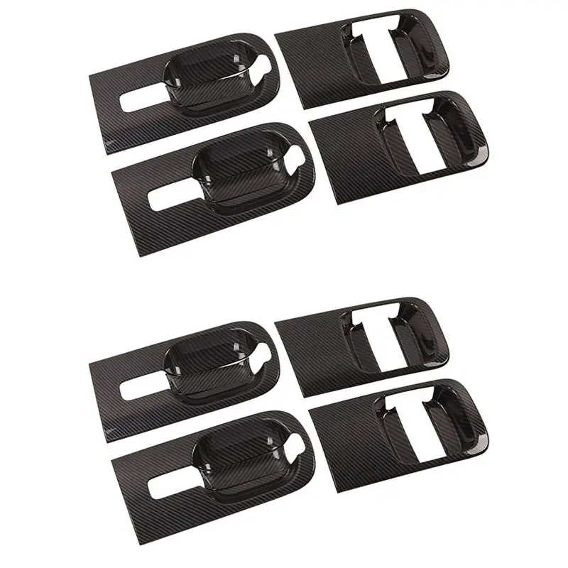 

12Pcs Car ABS Carbon Fiber Door Handle Bowl Cover For Grand Starex H1 I800 2018-2020 Car Accessories