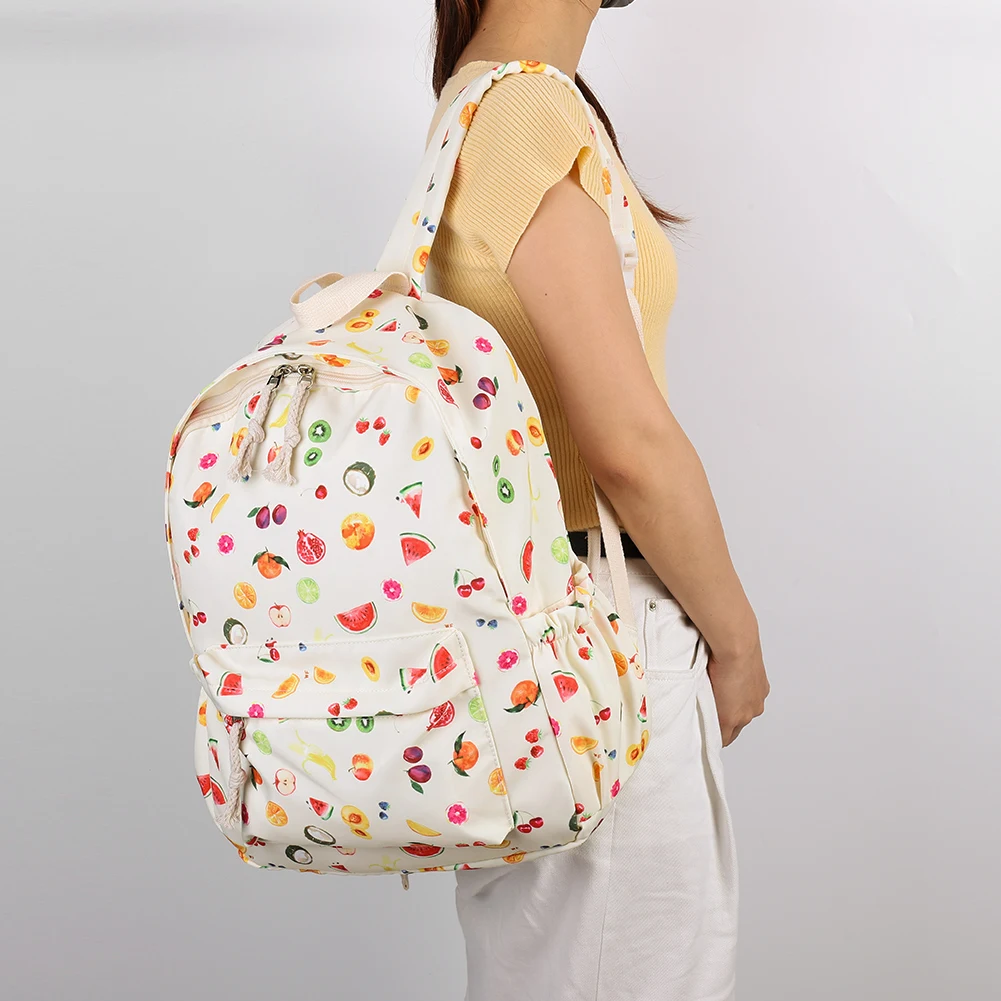 حقيبة ظهر مدرسية من القماش مطبوع عليها زهور للفتيات والنساء، حقيبة ظهر كاجوال للسفر للعمل والسفر والكلية المدرسية الثانوية #3