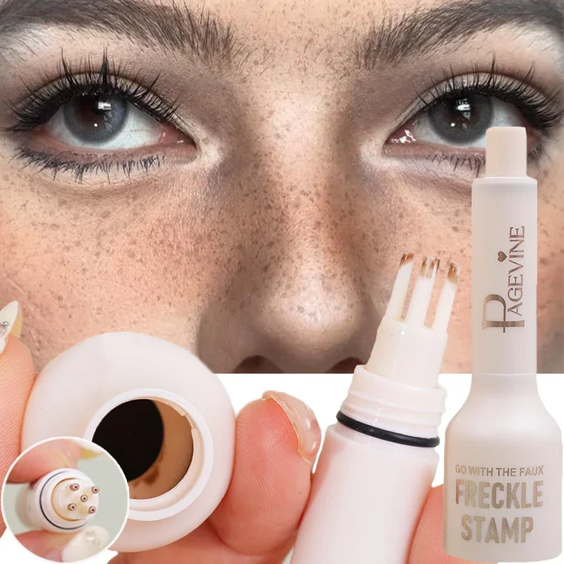 1PC Natuurlijke Simulatie Stempel Sproet Pen Waterdicht Zweetbestendig Zwart Bruin Dot Spot Sproet Potlood Gereedschap Gezichtsmake-up Cosmetisch