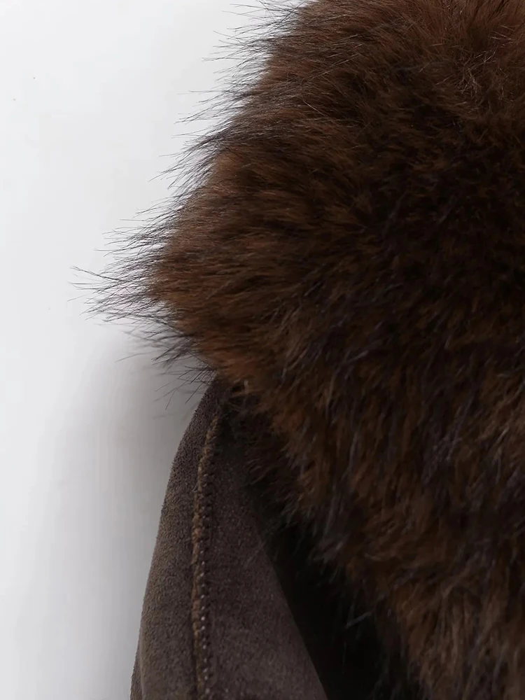 Frauen Herbst Winter Mode Reversible Faux Leder Lammwolle frauen Mantel Revers einreiher Langarm Jacke Oberbekleidung