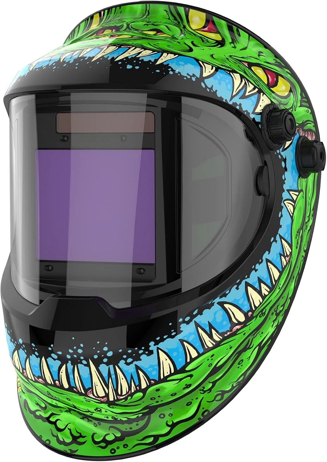 

Large Viewing True Color Solar Powered Auto Darkening Welding Helmet with SIDE VIEW, 4 Arc Sensor Wide Shade