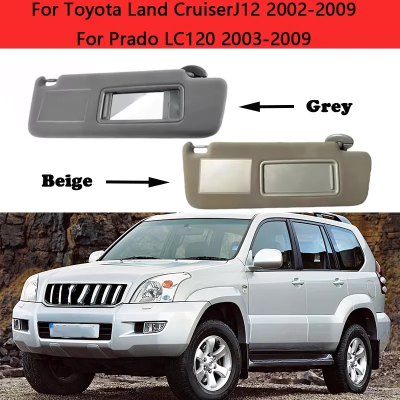 

Солнцезащитный козырек для автомобиля с подсветкой для Toyota Land Cruiser J12 2002-2009, Prado LC120 2003-2009, OE 74310-6A020, левый/правый, бежевый/серый