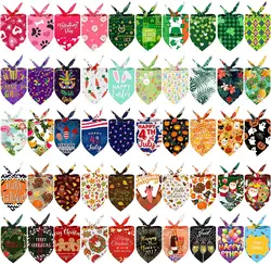 50 Pieces Holidays Halloween Dog Bandanas Thanksgiving Christmas Birthday Dog Bibs Scarf For Small Medium Large Dog Accessoires