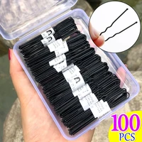 Horquillas negras en forma de U para mujer, Clip para el cabello, horquillas invisibles onduladas y rizadas, horquilla desechable para novia