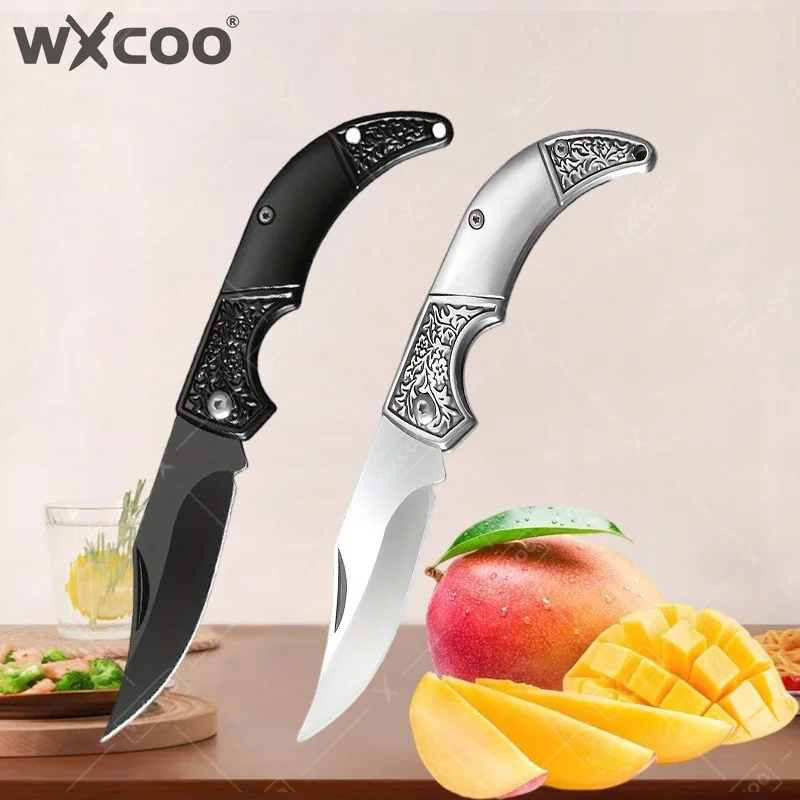 WXCOO All Steel Folding Knife Multifunctional Kitchen Cutter for Cooking Finger Paring and Pocket Knives