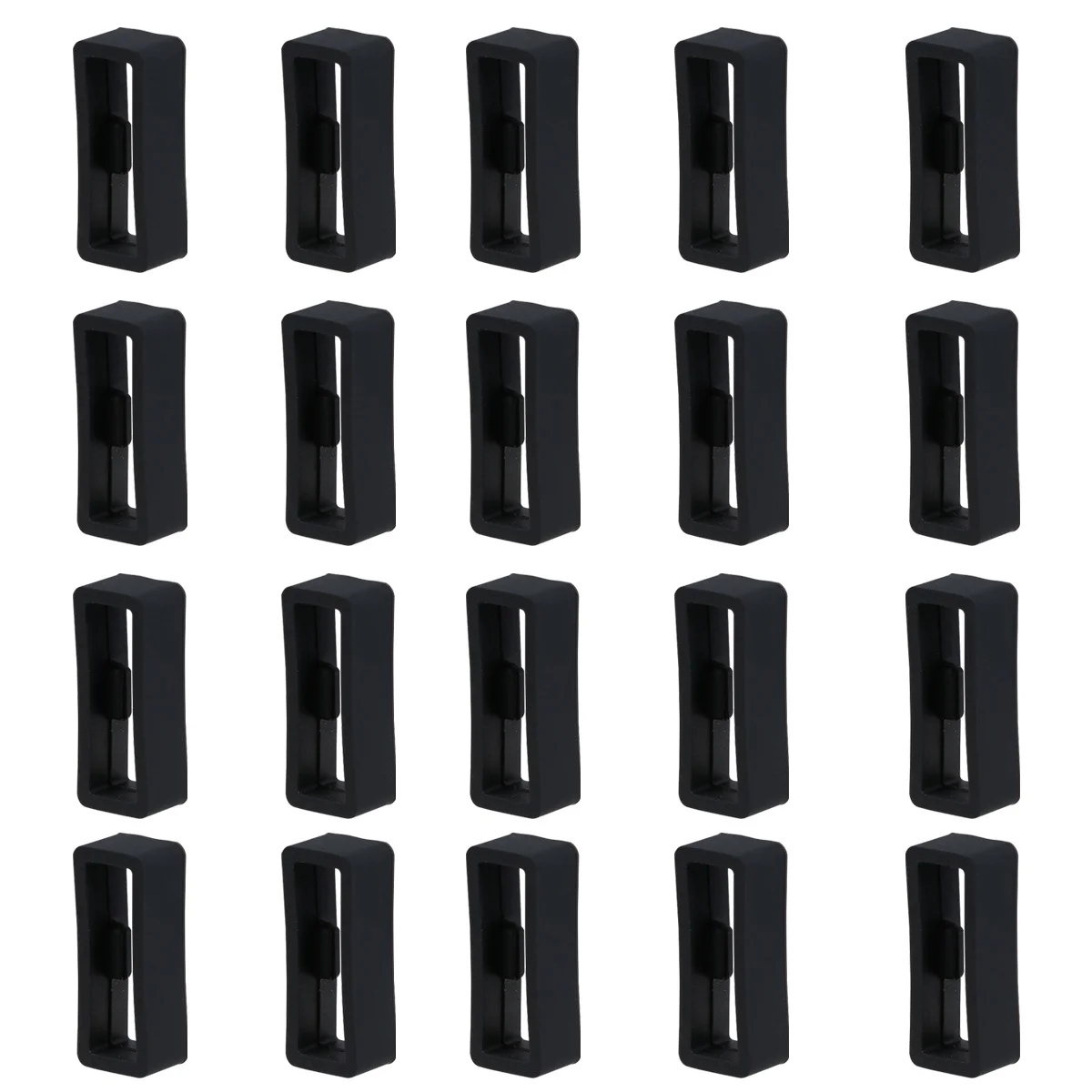 

20 Pcs Watch Band Fastener Non Slip Clasp Locker Retaining Hoop Buckle Holder for Silicone Gel Wristband Secure Extra Length