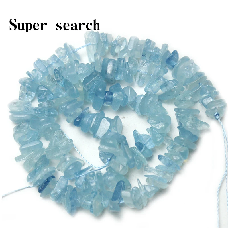 Natural Stone Irregular Freeform Chip Gravel Loose Aquamarine Beads For Jewelry Making 5-8mm Diy Necklace Bracelet 15inches