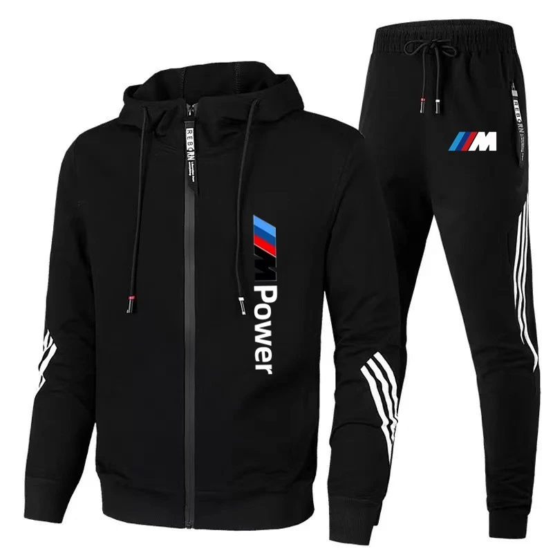 BMW Logo Motorcycle Racing Team Men Hoodie Pant Sets Spring Autumn Casual Male Zipper Sweatshirt Pants Suit 2025 Sport Coat Set