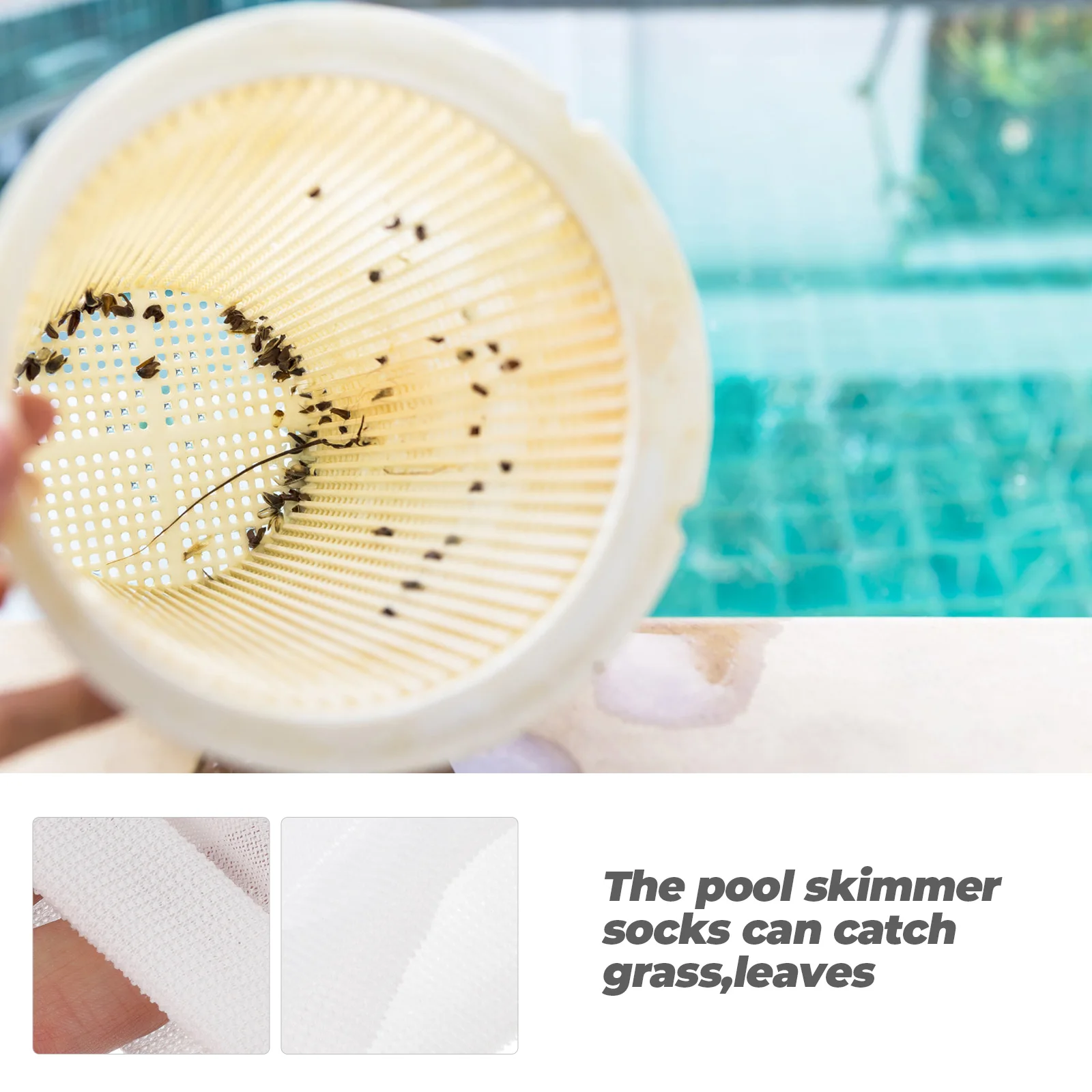 

8 Pcs Pool Skimmer Socks Swimming Pool Filter Strainer Elastic Nylon Inflatable Basket Cleaner Garden Accessories