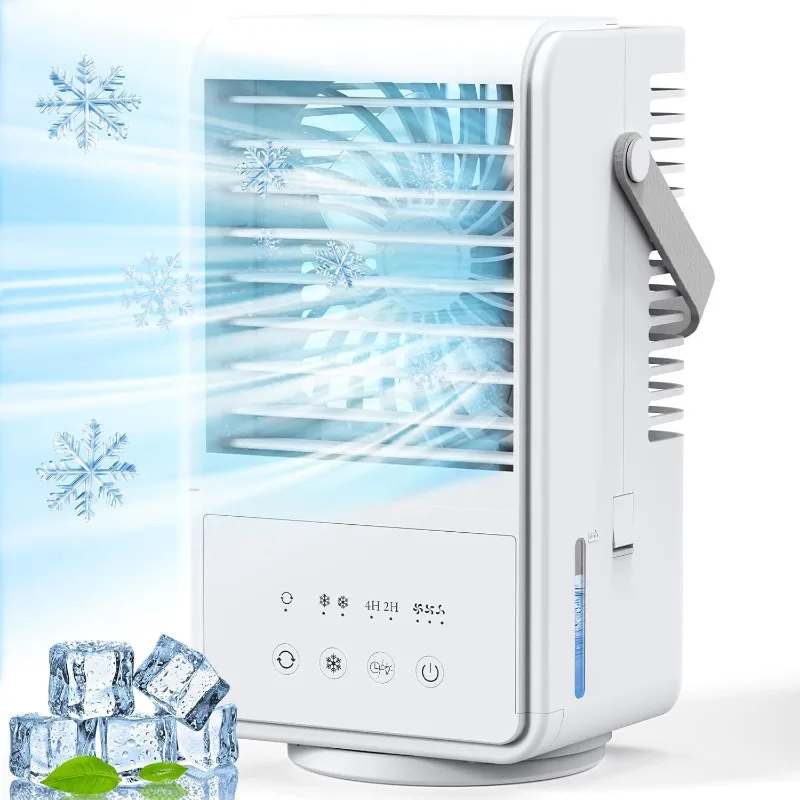 Portable Air Conditioners,4 in 1 Portable AC unit with 3 Speeds 2 Mist,90° Oscillating Cooling Fan with Timer 7 Color Night