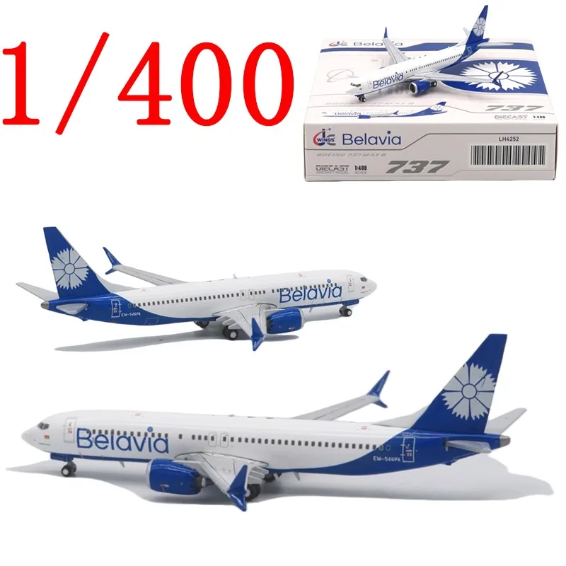 

JC Wings Diecast 1/400 Scale BOEING Alloy Model Aircraft BOEING B737-8MAX EW-546PA LH4252 Play with Airplane Toy Boy Gift Box
