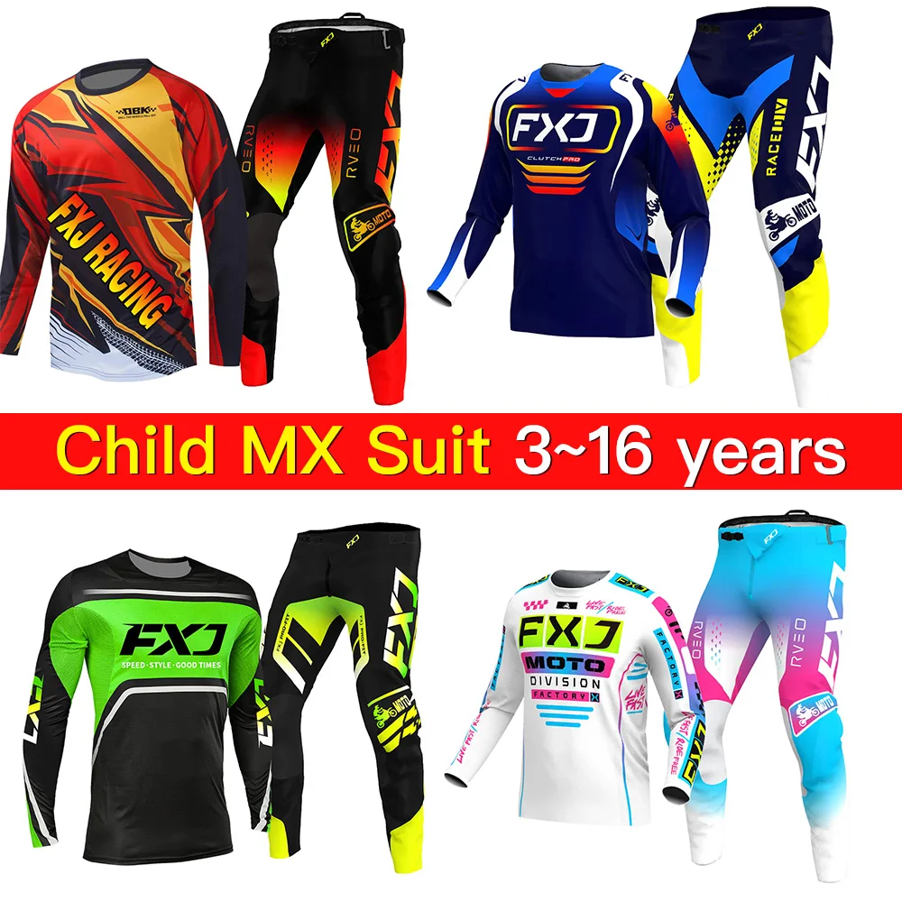 Kid Motocross Jersey and Pant Customize Enduro Cross Racing Suit Off-road Youth MX MTB MOTO 3~16 Year 2026 Girl Boy