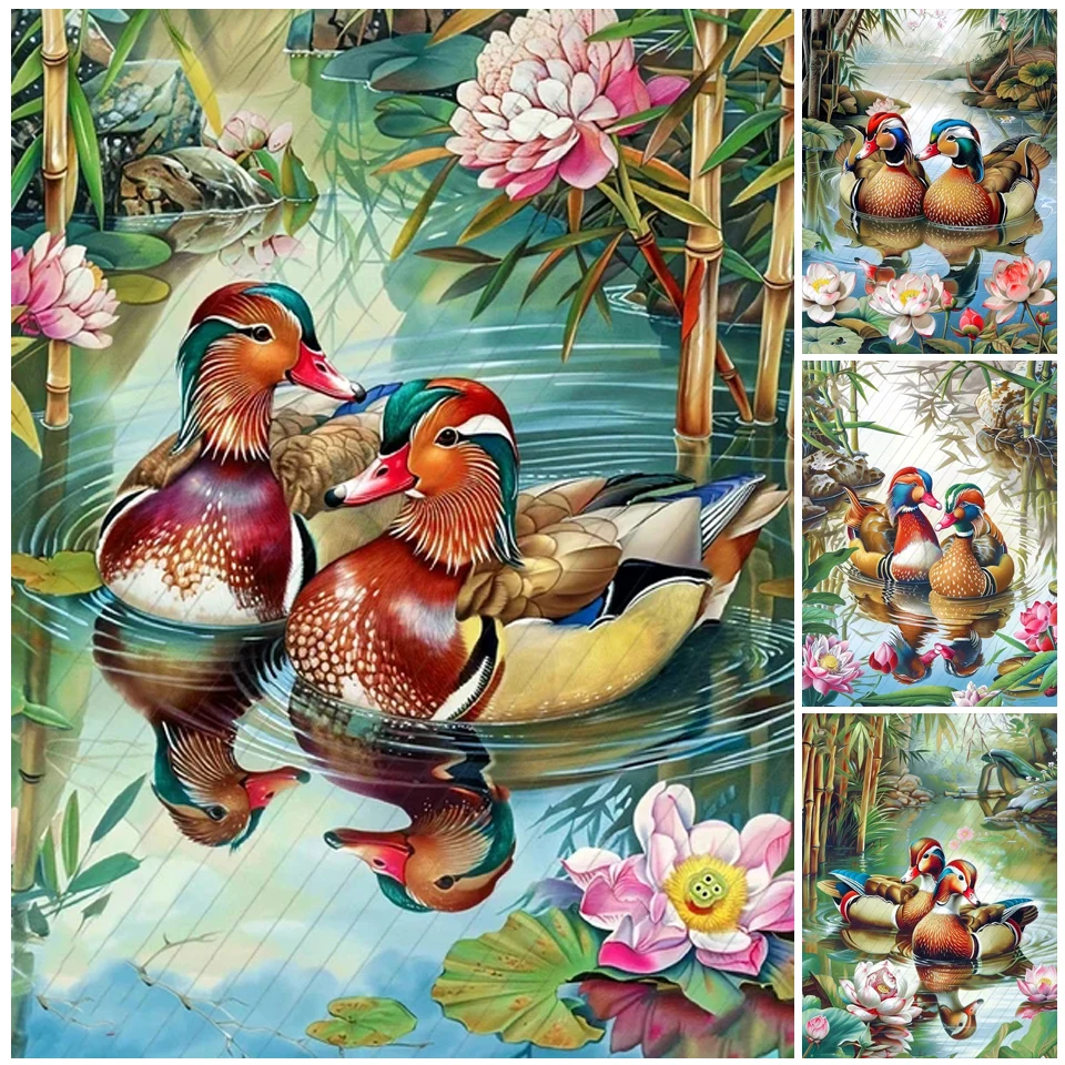 5dDIY Diamond Painting Mandarin Duck Jewelry CrossStitch Embroidery Complete Set of Animal Diamond Mosaic Home Decoration Items