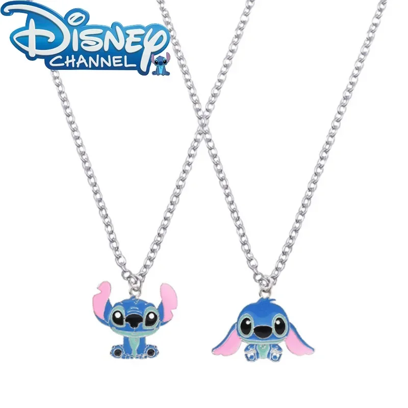 Disney Stitch Cartoon Necklace Anime Figure Lilo & Stitch Cute Cartoon Modeling Metal Necklace Couple Pendant Kids Birthday Gift