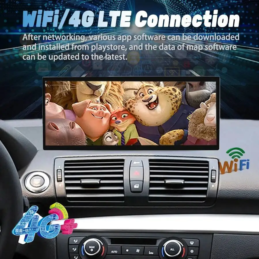 15.8 "راديو ستيريو للسيارة لسيارات BMW 1 Series E81 E82 E87 E88 2006-2011 Carplay أندرويد السيارات الوسائط المتعددة مشغل فيديو شاشة الملاحة