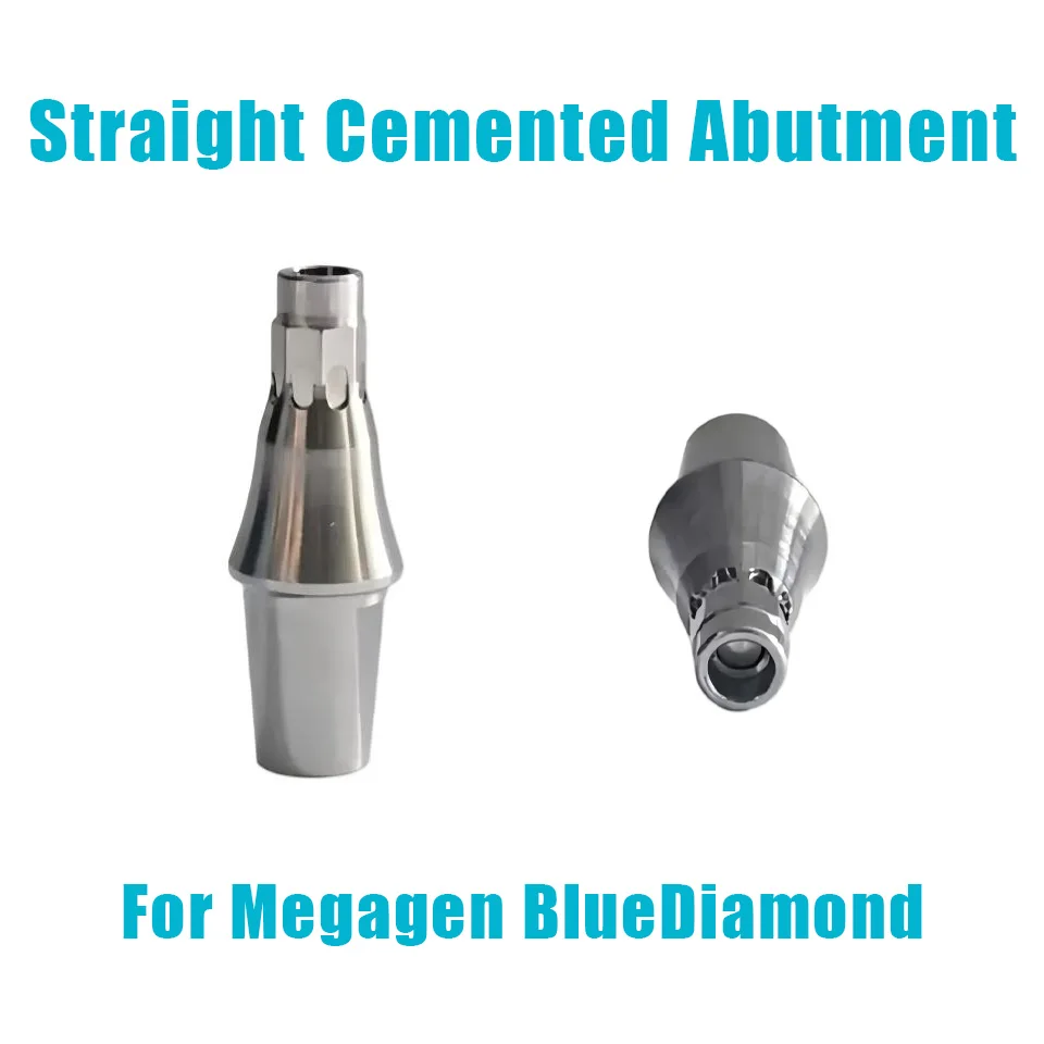 5Pcs Dental Implant Straight Cemented Abutment Grade 5 Titanium Parts Compatible for Megagen BlueDiamond Prosthetic Component