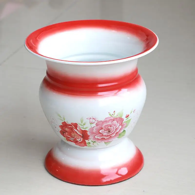 Enameled Urinal for Adults Thickened Version with Cover Traditional Design High-legged Women's Style Home Use Urinal Basin
