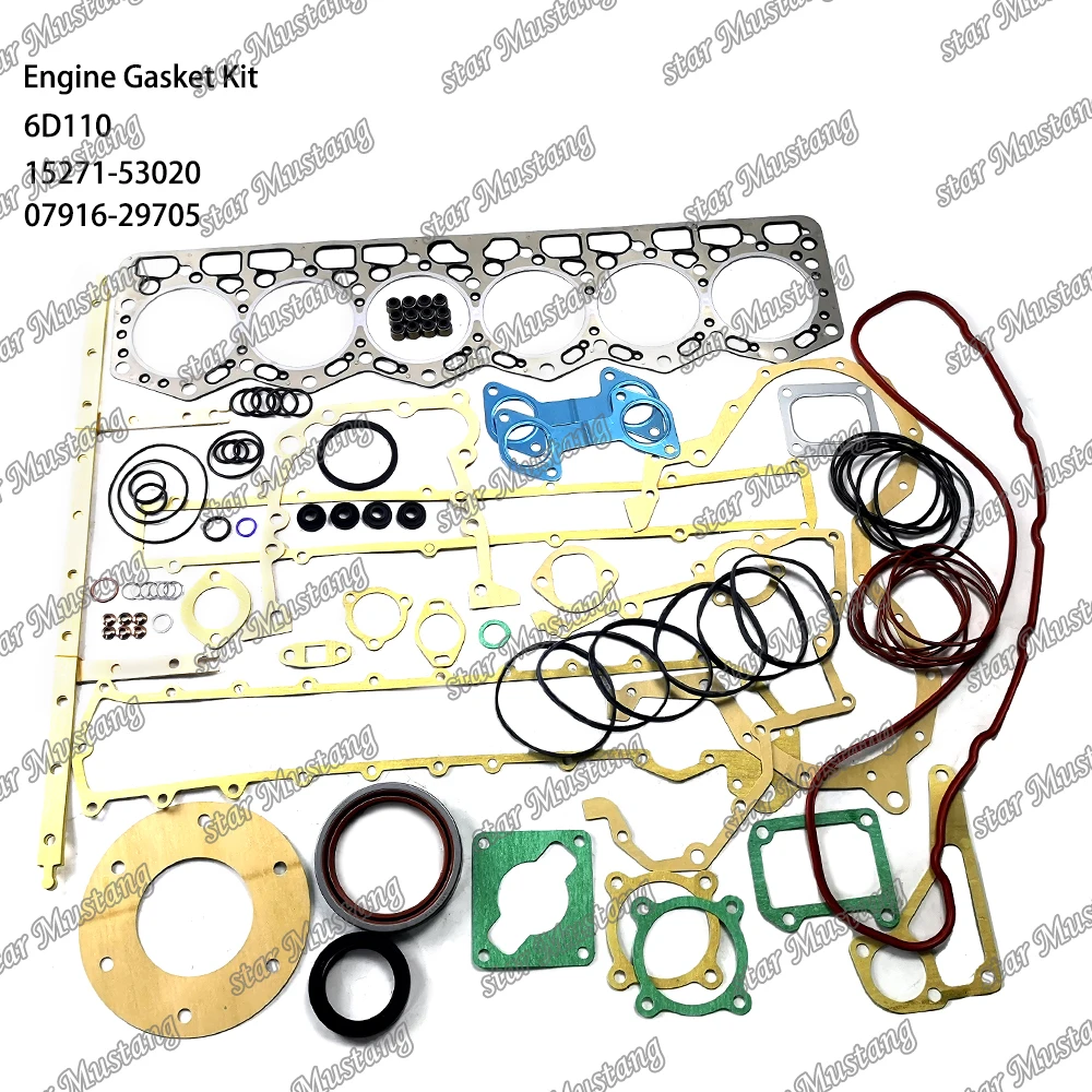 6D110 Engine Gasket Kit 6138-K1-9901 6138-K2-9901 Suitable For Komatsu Engine Parts