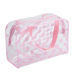 Borsa cosmetica trasparente trasparente da donna borsa per il trucco con cerniera articoli da toeletta Organizer per cosmetici astucci per il trucco di bellezza Tote