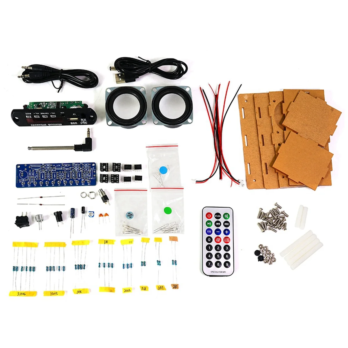 Kit de alto-falante bluetooth diy com rádio fm 87.5-108mhz projeto de solda diy prática kit eletrônico montagem de solda abgi