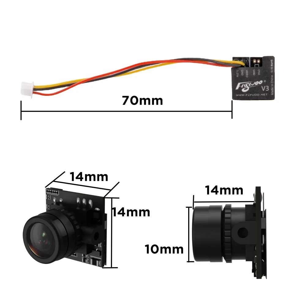 

Flywoo 1S Nano Camera V3 NTSC/PAL 1/3" CMOS 4:3, A High-performance Micro Camera for Compact Drones RC Tool