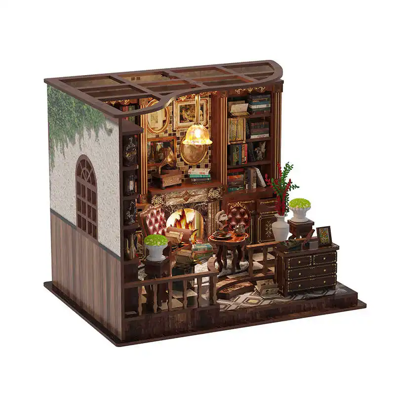 Case per libri per case delle bambole in legno fai-da-te Modello in miniatura con kit di mobili 3D assemblare giocattolo per bambini Regalo di compleanno per adulti Casa