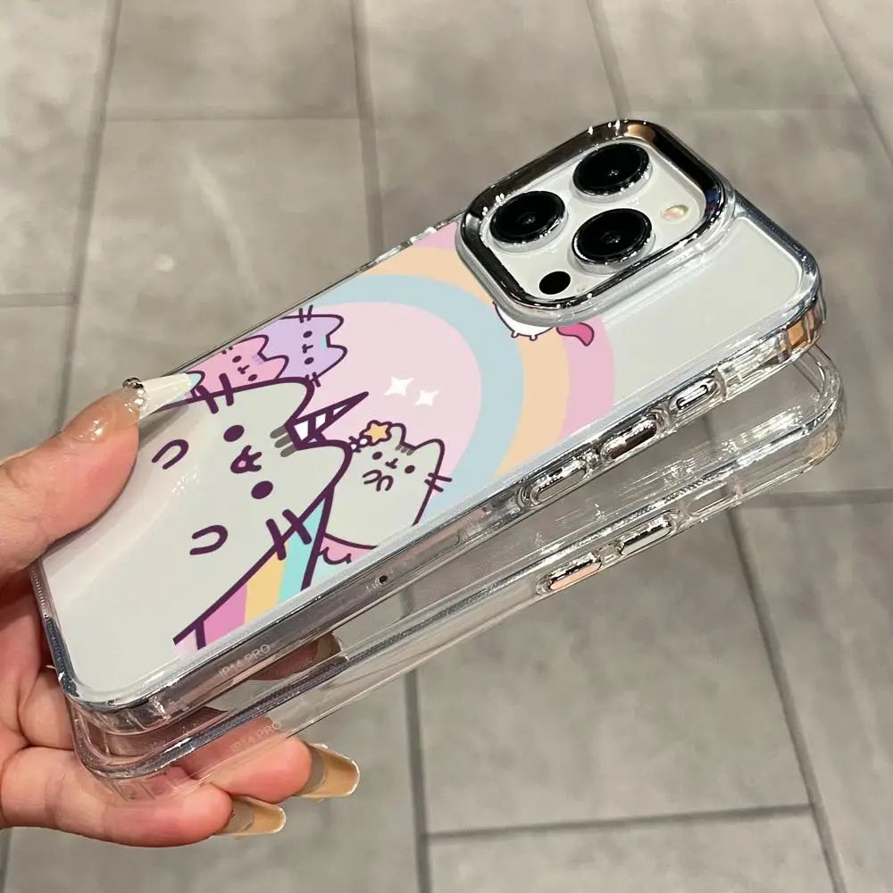 Cartoon Pusheen Cat Matte Transparent Clear Shockproof phone Case For iPhone 16E 16 15 14 Plus 13 12 11 7 8 Plus Pro X XR Max view 4