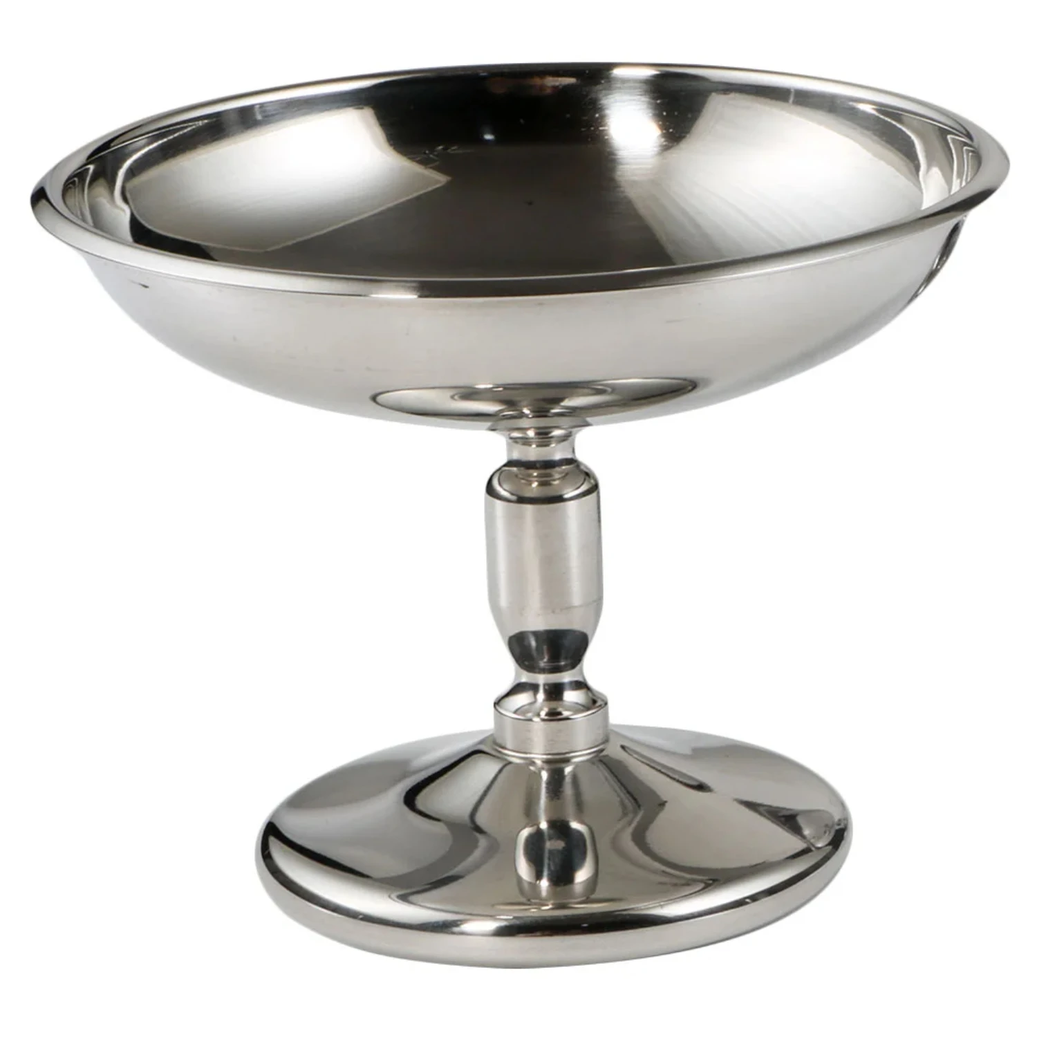Dessert Containerss Ice Cream Bowl Exquisite Pudding Cup Dessert 10.2x7.2cm Metal High Base Yogurt Silver