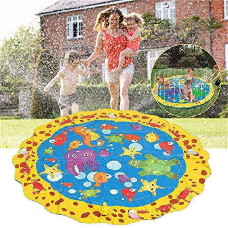 100/170cm Children Play Water Mat Outdoor Party Toy Lawn For Children Summer Pool Kids Games Fun Spray Water Cushion Mat Toys