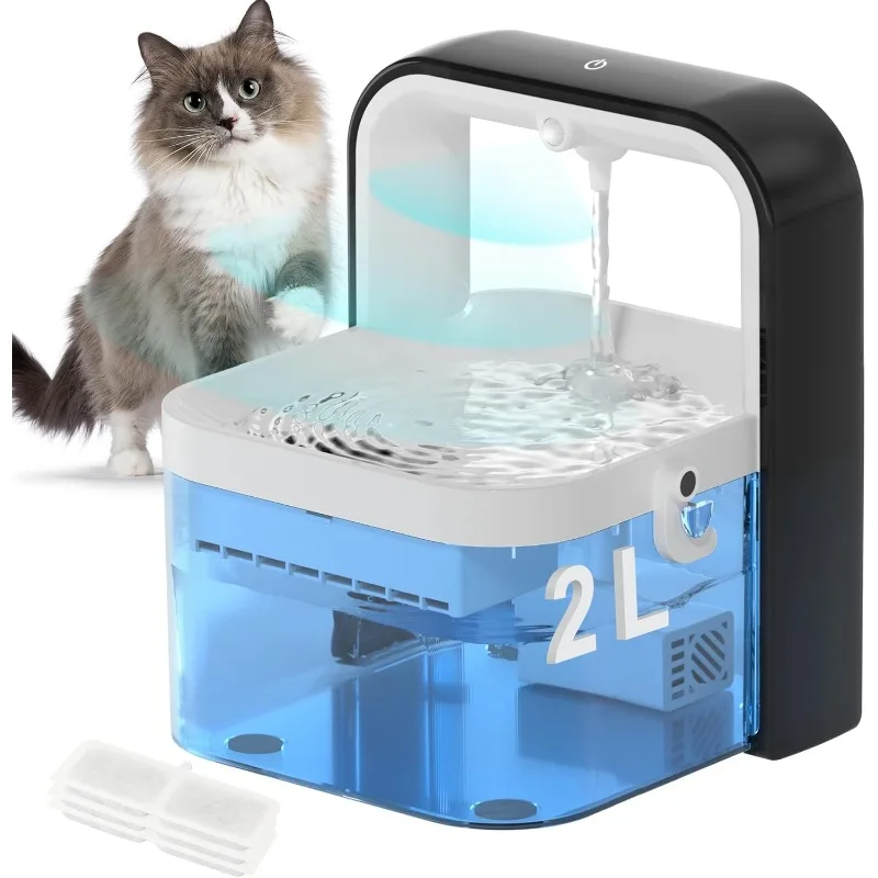 Cordless Cat Water Fountain, 70 oz/2L Sink Automatic Kitten Fountain for Kittens, Battery Operated cat Water Fountain