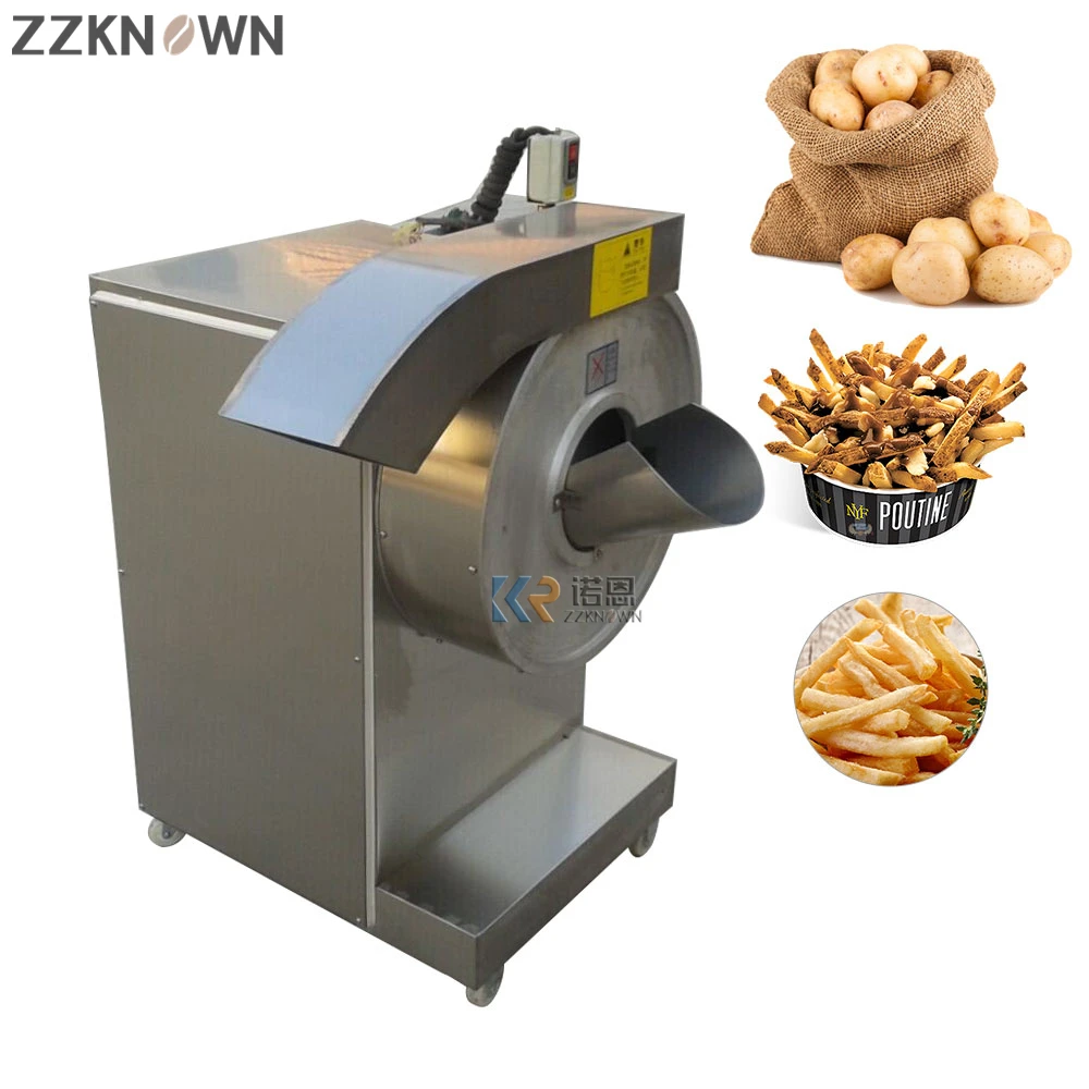 Electric Potato Chips Cutting Machine Commercial French Fries Making Machine Vegetable Fruit Cutter Potatos Produce Line