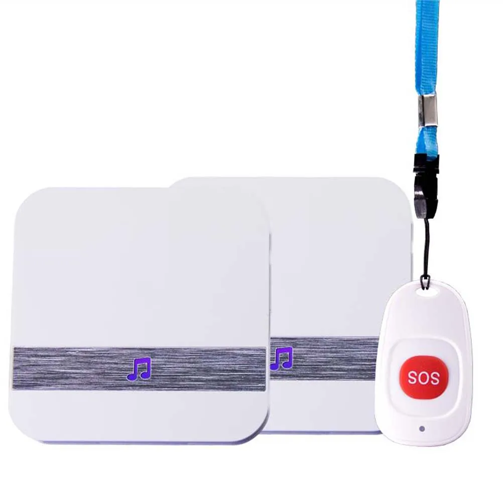80M Range Wireless Alarm Caller for Patient Elderly Handicapped Emergency Help Call Button Large Sound Alert Device Portable