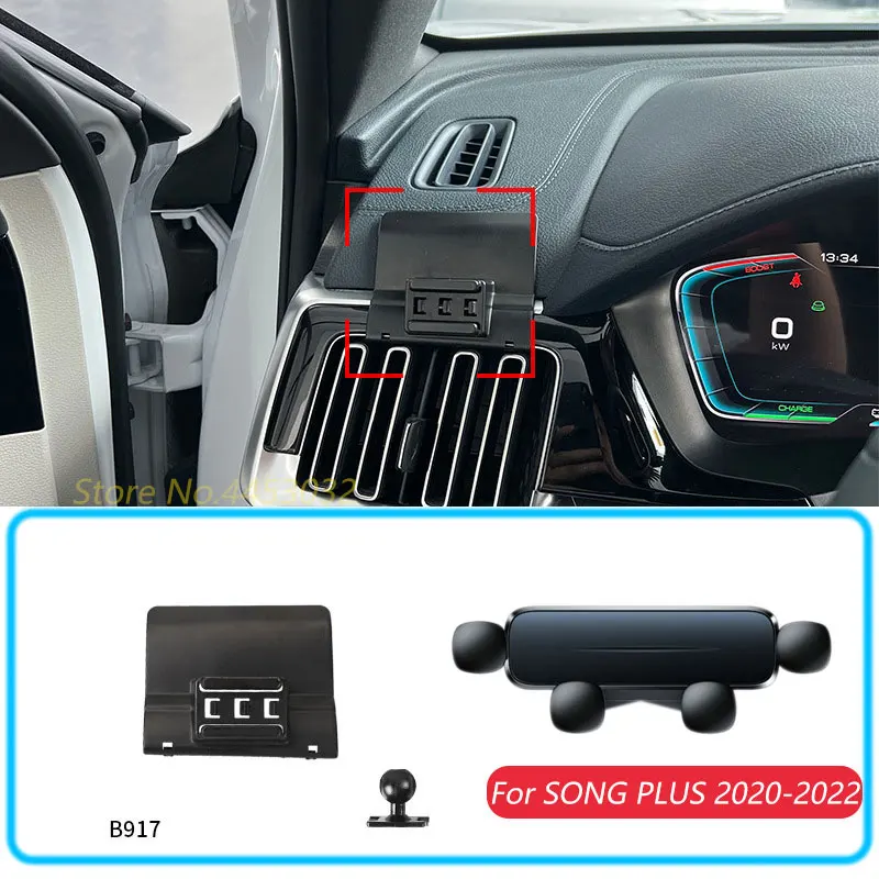 Car Phone Holder For BYD SONG PLUS 2020-2022 Gravity Stand Mount Support Horizontal GPS Mobile Bracket Accessories With Base