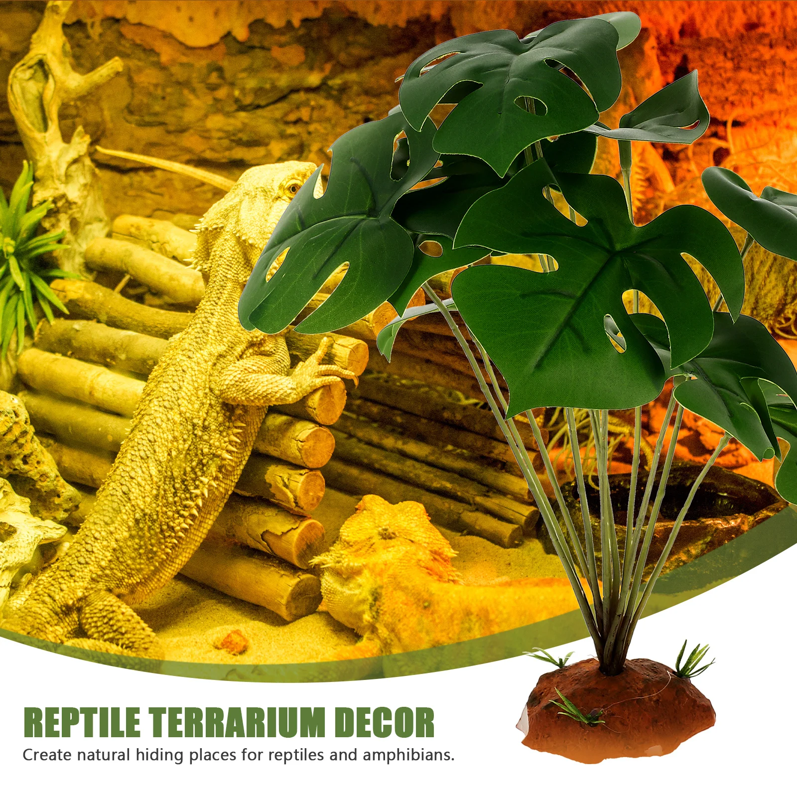

Artificial Reptile Plants Decorative Habitat Terrarium Decor Durable Tank Plant Aquarium Fish Tank Decor Pet