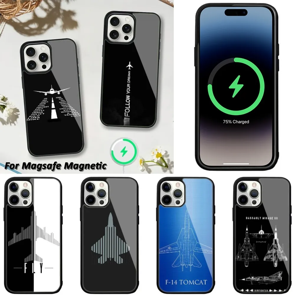 Aircraft Helicopter Airplane Phone Case For iPhone 15,14,13,12,11,Plus,Pro,Max,Mini,Magsafe,Magnetic,Wireless,Charging