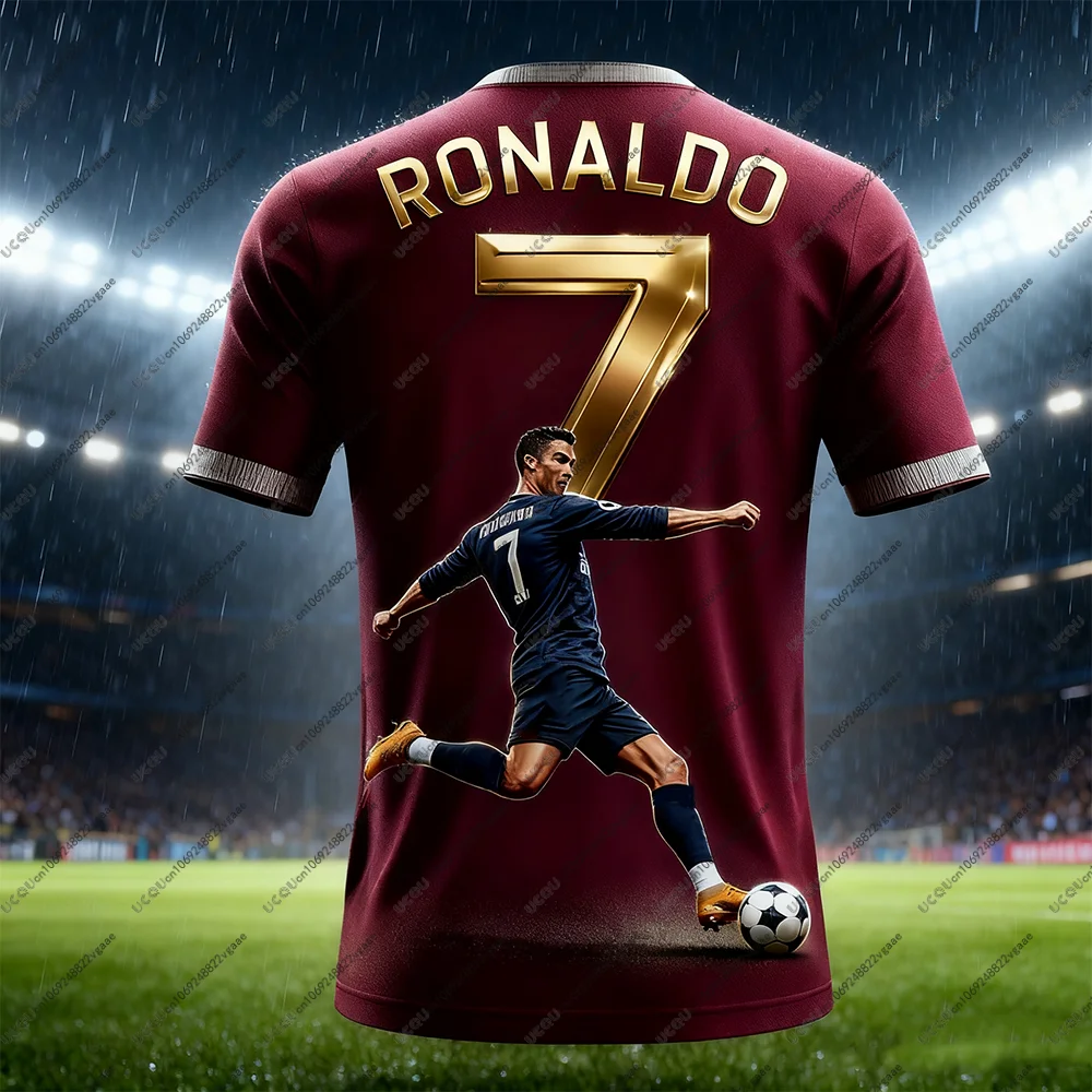 

Футболка Dry Quickly Football для мужчин и детей, верхняя уличная спортивная футболка с граффити для мальчиков, Криштиану Роналду 7, подарочная футбольная повседневная футболка