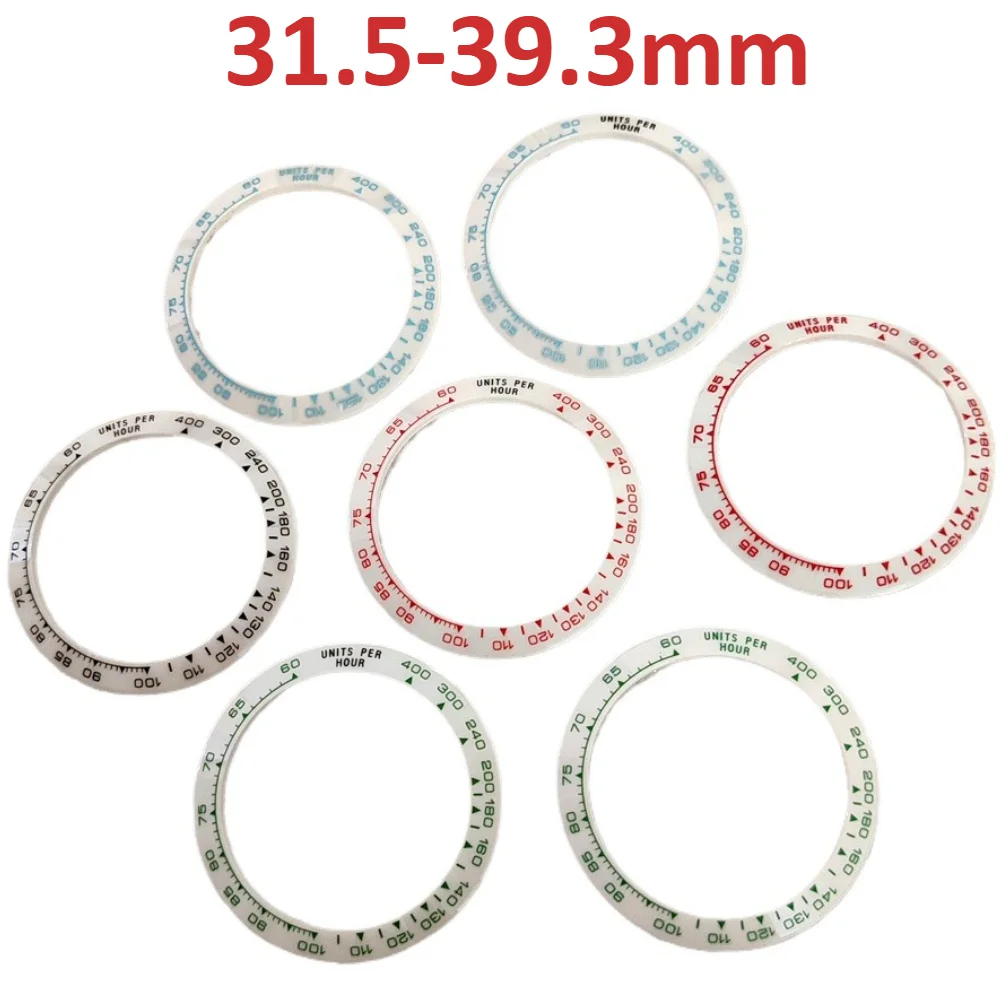 

31.5-39.3mm White Ceramic Colorful Units Per Hour 60-400 Bezel For Vk63 Daytona Diving Mod Watch Replacement Universal Accessory